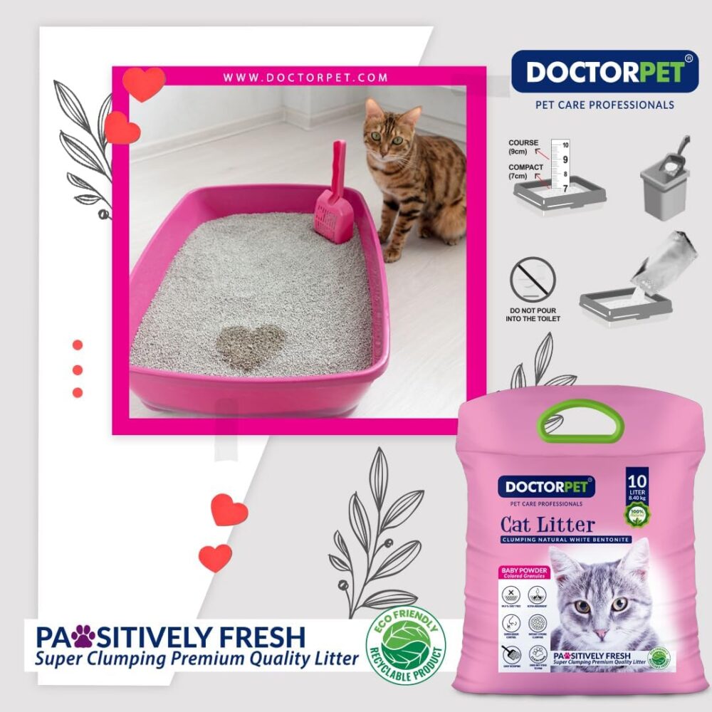 Doctor Pet Cat Litter - Baby Powder - 10L - Image 4