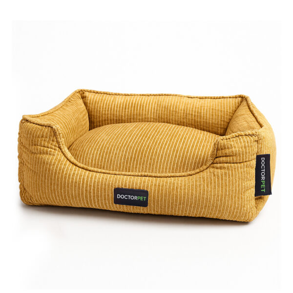 Doctor Pet Corduroy Pet Bed Large - Dark Yellow -