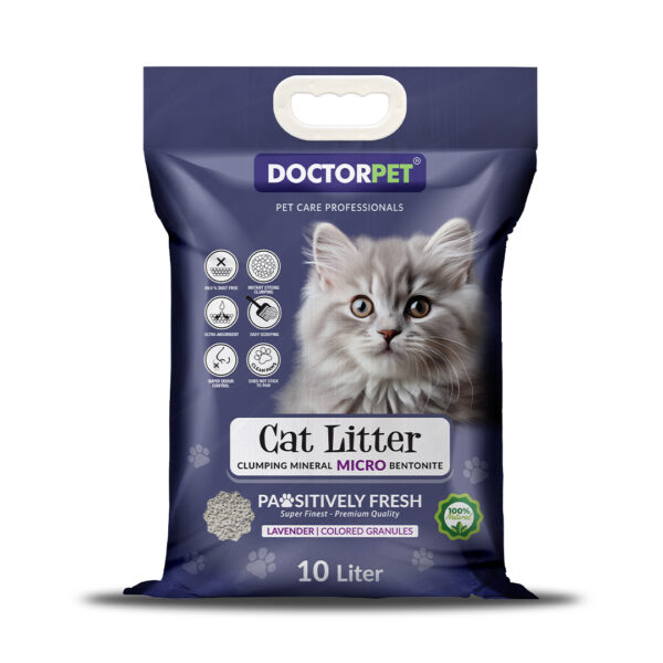 Doctor Pet Lavender Scented Clumping Cat Litter 10L