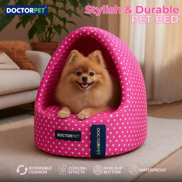 Doctor Pet Mini Cave Pet Bed Medium - Pink -