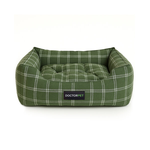 Doctor Pet Tartan Dog Bed Large - Green -