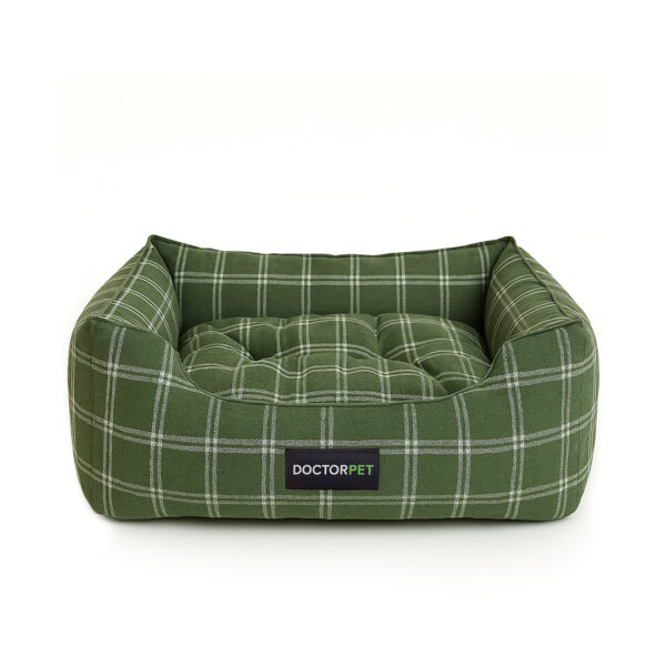 Doctor Pet Tartan Dog Bed Medium - Green -