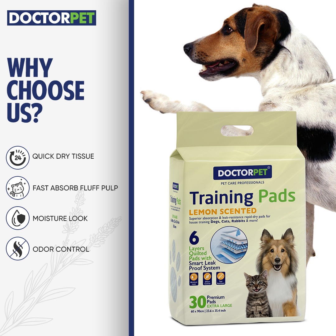 Doctor Pet Training Pads Lemon 30's (60x90cm) - Image 3