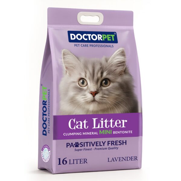 Doctor Pet Lavender Scented Clumping Mineral Mini Bentonite Cat Litter 16L -