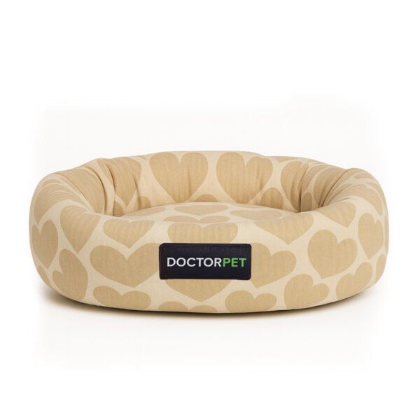 DOCTOR PET HEART DOG BEIGE BED